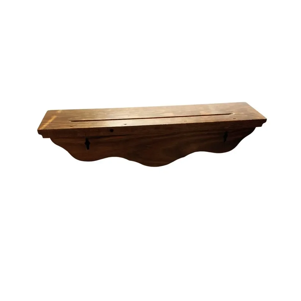 Vintage Small Wooden shelf w/ Plate Groove Can be Hung Either Way